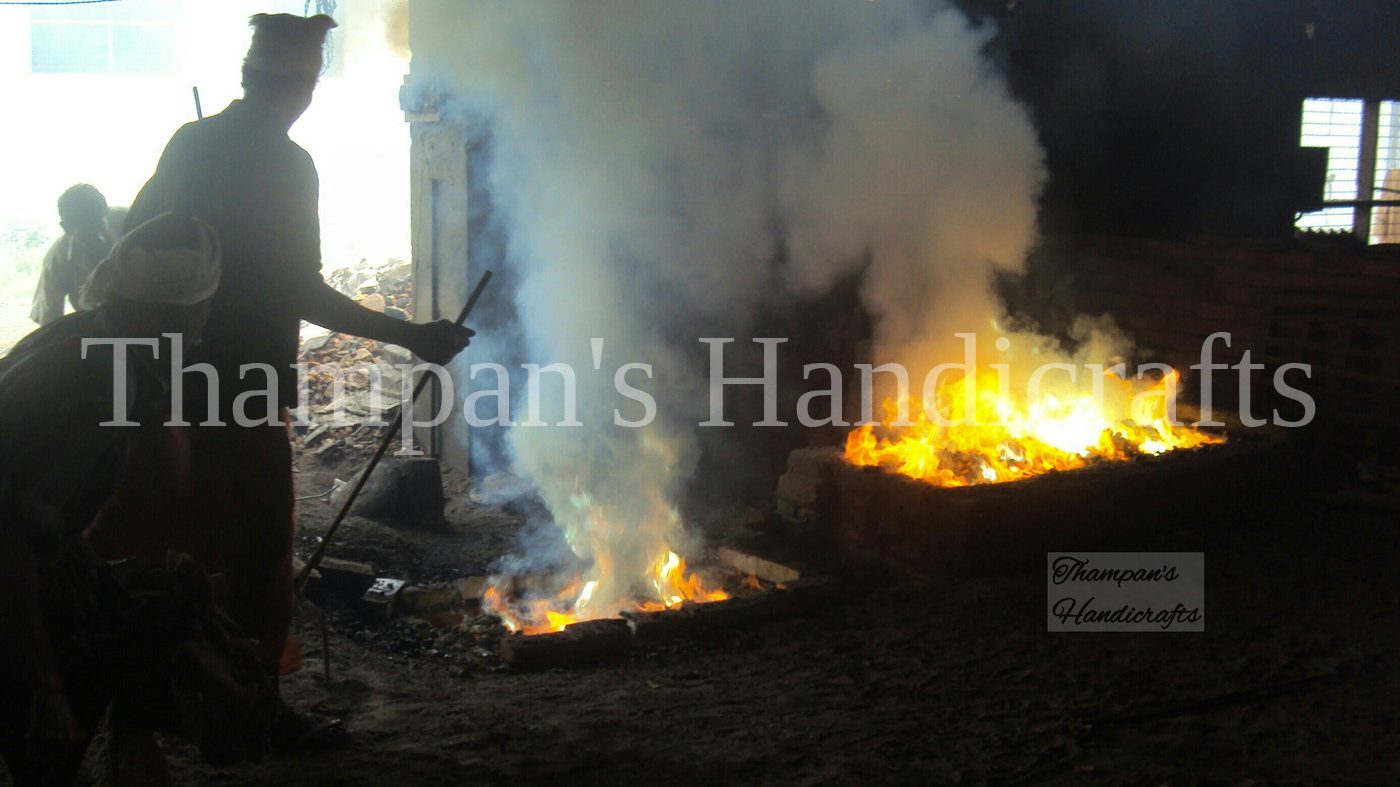 The ola pit kiln used for melting metal at the Mannar foundry